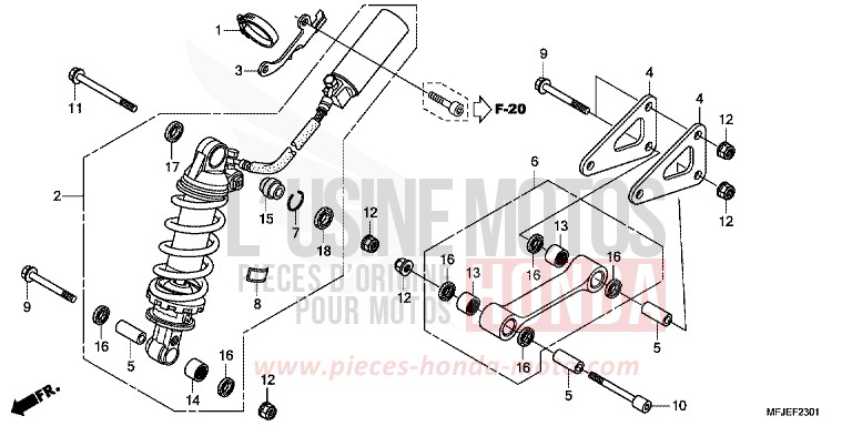 COUSSIN ARRIERE (CBR600RA) de CBR600RR ABS GRAPHITE BLACK (NHB01) 2012